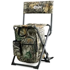  Backpack Cooler Chair Fishing Chairs with Backrest Folding Camping Stool Camo