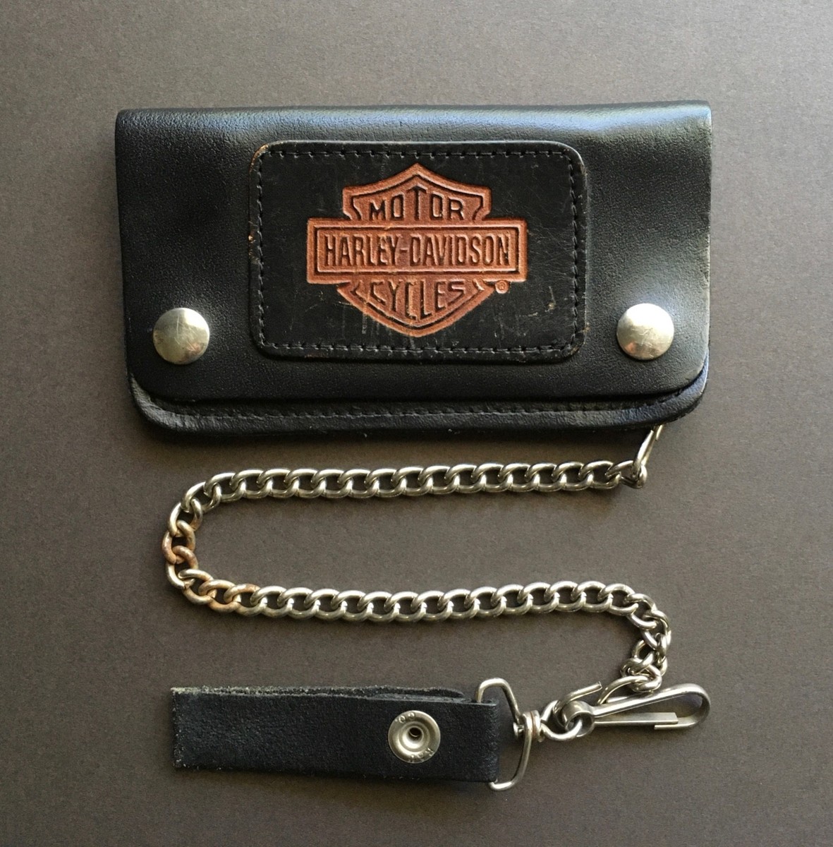 Harley Davidson レザー ウォレットチェーン　ヴィンテージ Vintage Harley Davidson Leather Wallet with Chain | eBay