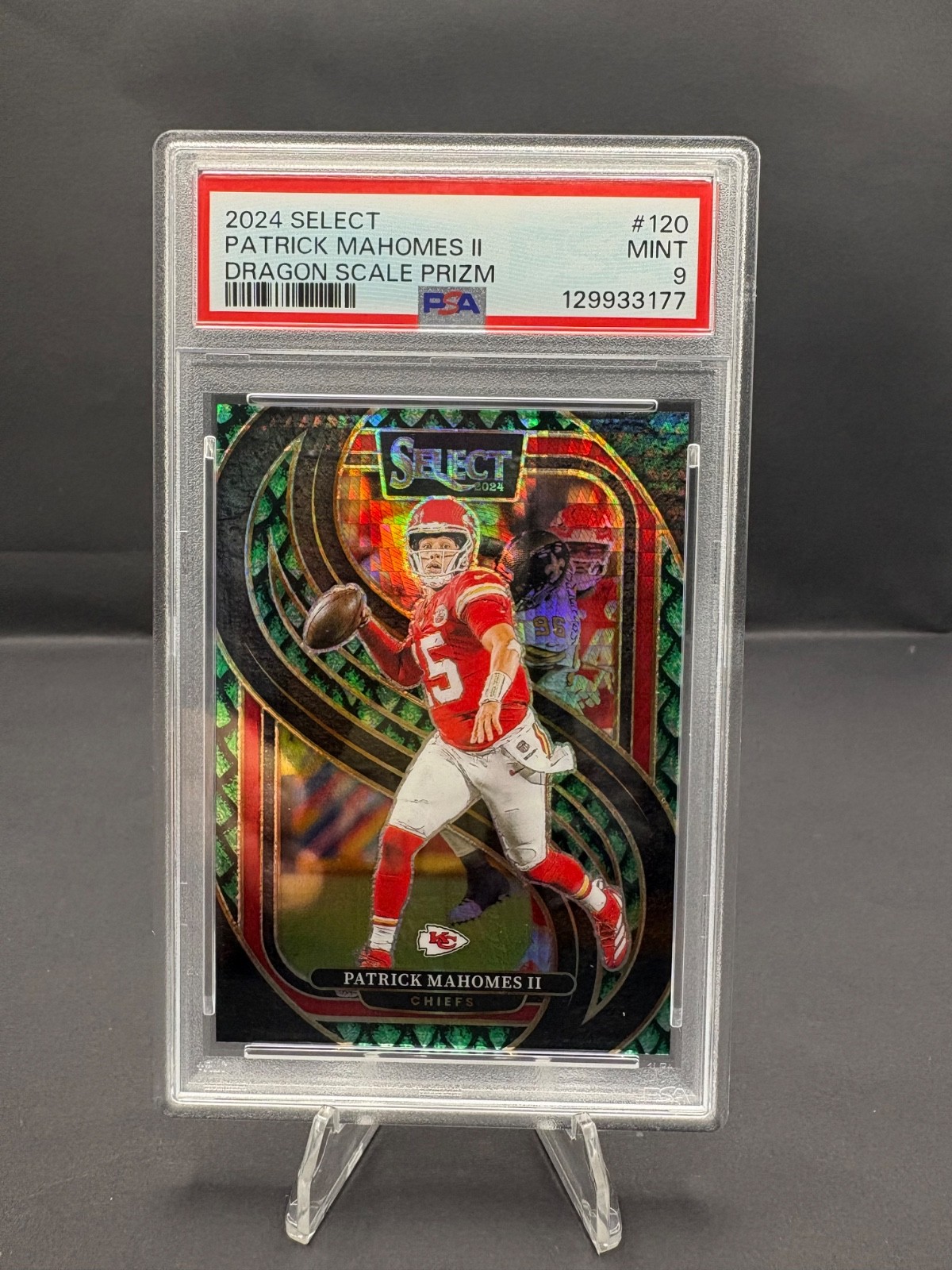 2024 Panini Select Dragon Scale Prizm #120 Patrick Mahomes II Chiefs 73/81