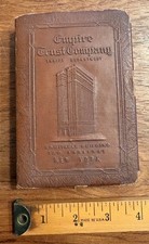 Empire Trust Company Thrift Equitable Bldg Broadway NYC cuero metal banco de libros