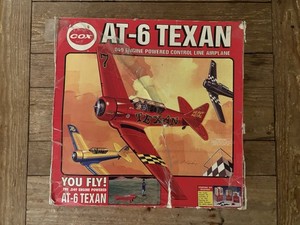 1995 Cox AT-6 Texan Control Line Model Airplane w/.049 Engine as is/for parts