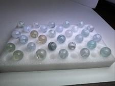 172 Lot Of 30 White Vintage Translucent Swirl Marbles Alley, Jackson, Raven
