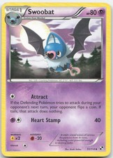 Swoobat 51/114 Uncommon Black & White Pokemon Damaged