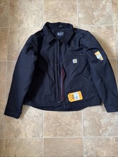 NWT Carhartt Men's Duck Blanket Lined Relaxed Fit Detroit Jacket 103828 Black L