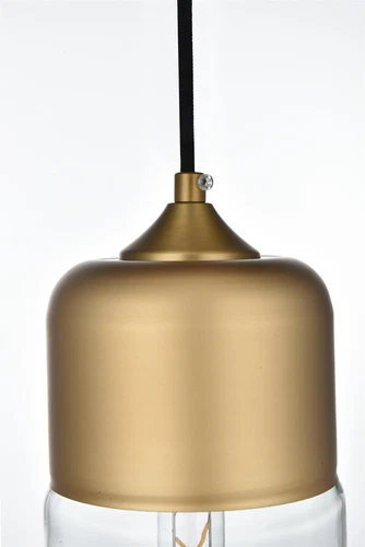 Living District Ashwell 5" Pendant Clear Shade In Satin Gold - Picture 7 of 10