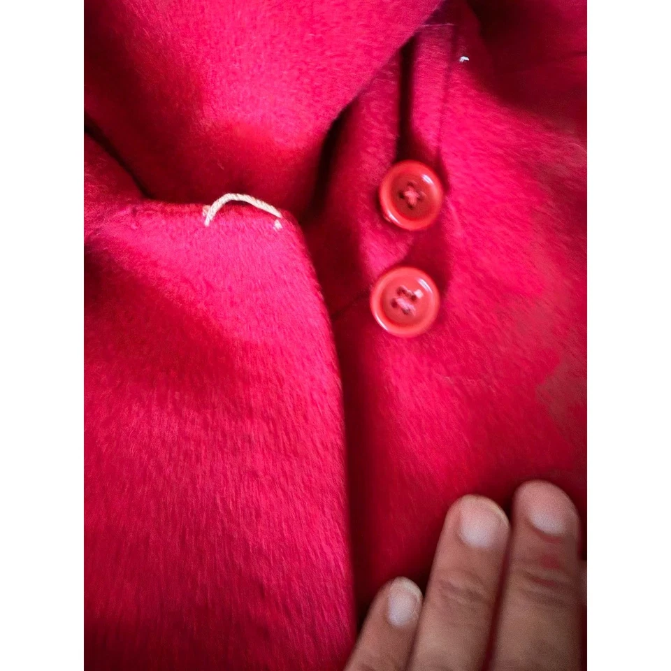Abrigo columpio vintage años 50 del Himalaya 100 % cachemir rojo para mujer M/L Baitch Castaldi Foto 3 de 4