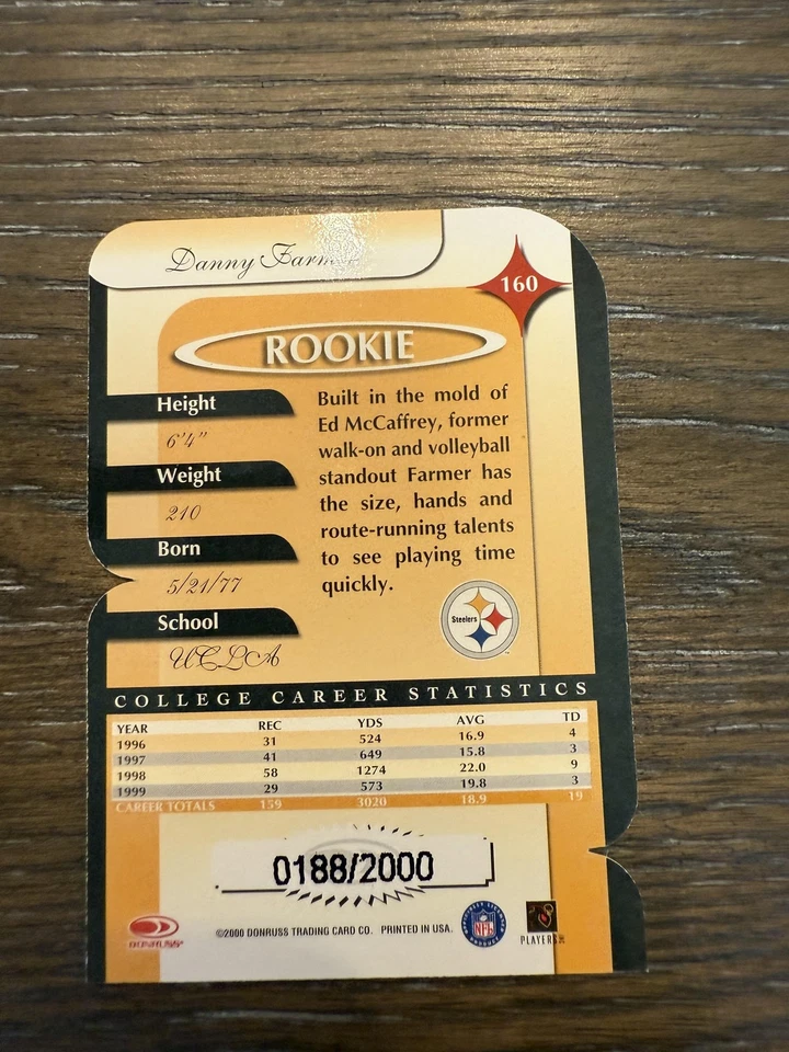 2000 Donruss Elite #160 Danny Farmer #/2000 - Image 2 of 2