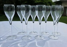 Rare white Logo Veuve Clicquot "Rich" Crystal Champagne Flutes Set of 4, 8.5"