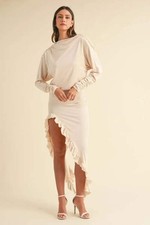 Dresses Trendsi Backless Dress Women's Party Dress Ruffle Hem Asymmetric Mini Dr