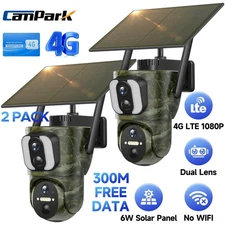 1-4PCS Campark 6W Solar 4G  Cellular Trail Camera Dual Lens Live View Hunting