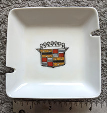 Vtg Rare 1950s Cadillac Shield Logo Ashtray Deco Style Mint Condition