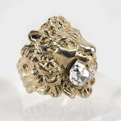 Gucci Lion Head Ring with Clear Crystal | eBay