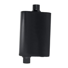 Universal Mufflers Dual Chamber offset inlet ID center outlet ID 2.5" Black