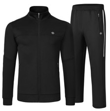 Men's Tracksuits Set Sports Running Sweatsuit Long Sleeve Full Zipper 2 Piece...