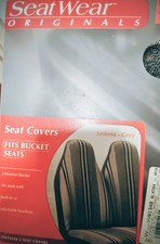 New Rare Gray Stripe Car Bucket Seat Covers Auto Truck Suv Chevy Toyota Ford Kia