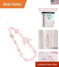 Phone Charms Cute Phone Strap Aesthetic Love Chain Beaded Pearl Lanyard Jewelry