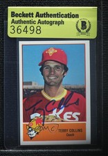 BAS 1978 Cramer Pacific Coast League Terry Collins #41 Beckett Auth Sticker 3c7