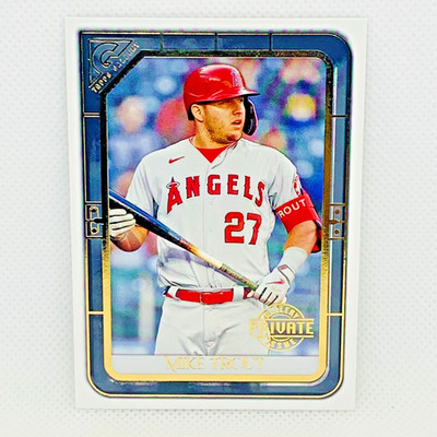 2021 Topps Gallery Baseball Mike Trout Private Issue Gold Foil SP /250 Card #51