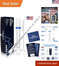 Pro Series Hydrometer Alcohol Meter Kit 0-200 Proof with Glass Jar - N.I.S.T....