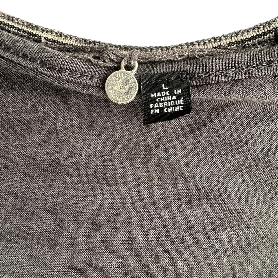 Knitted & Knotted Anthro Textured Metallic Sleeveless Silver Sweater Dress L - Image 4 of 4