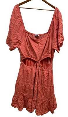 Arula Dress Women s Size B 2XL Orange  Tiered  Lined Smocked