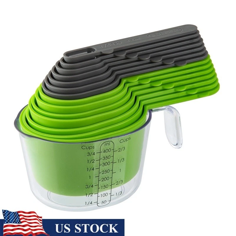 15 Piece Magnetic Measuring Set Measuring Cups & Spoons Kitchen Tools BPA Free