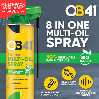 OB41 BioBased 8-in-1 Multi-Oil Spray 300ml - Silikonfreies Gleitmittel, Reiniger