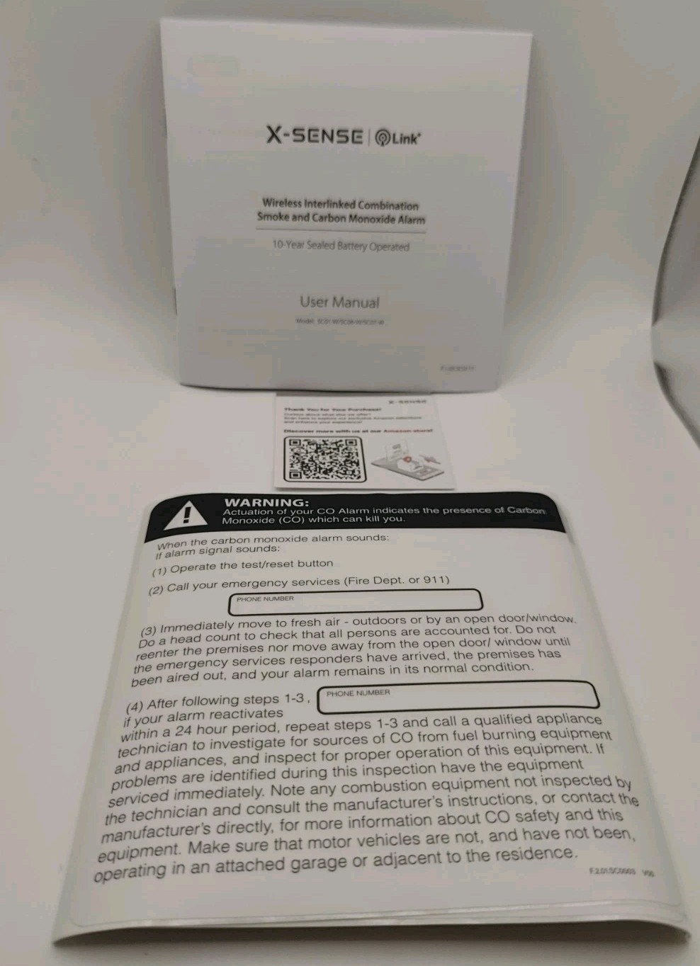 3 Pack X-Sense SC01-W Smoke Carbon Monoxide Detector Wireless Interconnect