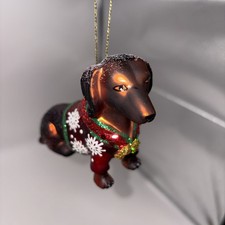 Dashing Dachshund Puppy Ornament