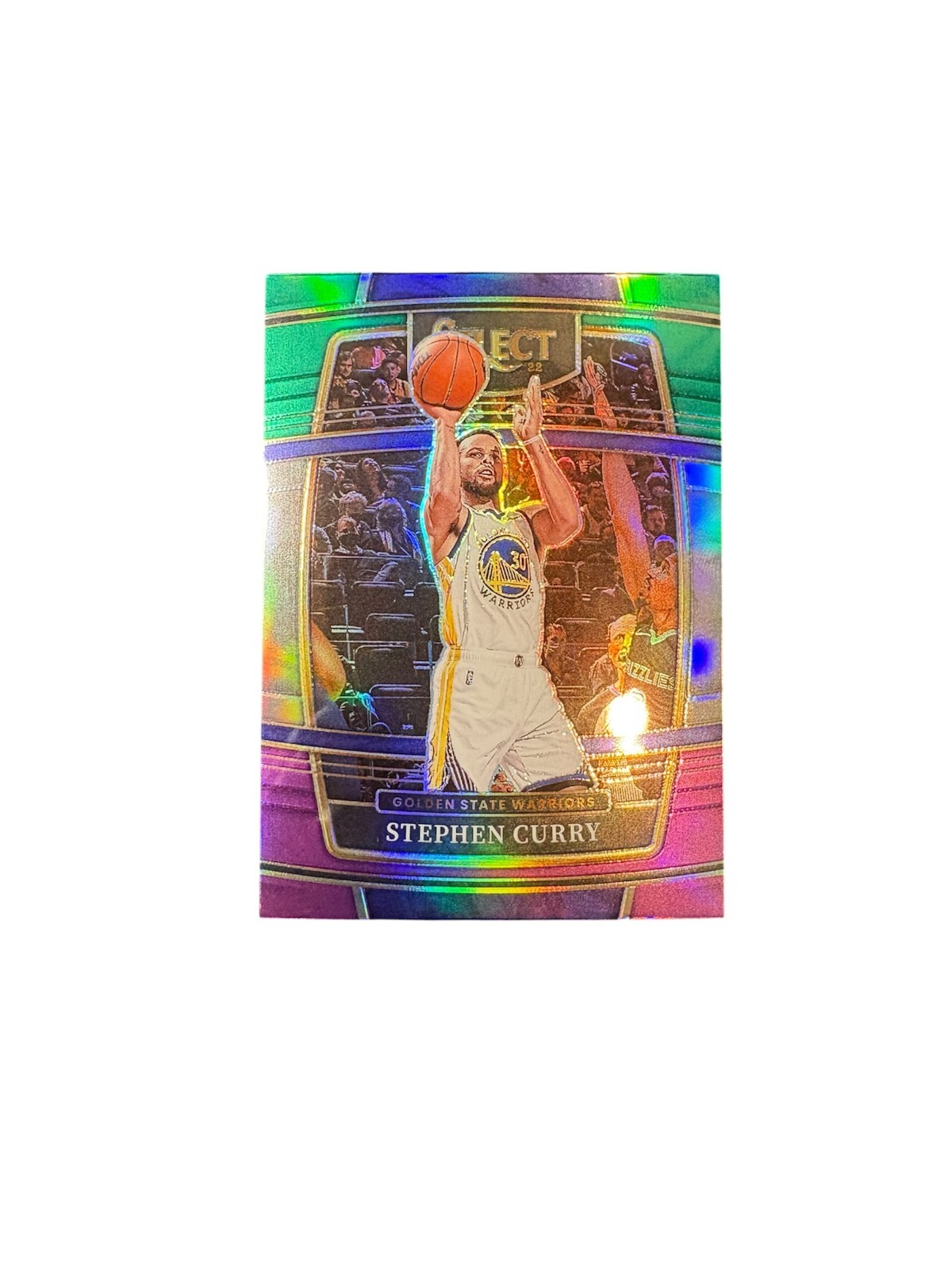 2021-22 STEPHEN CURRY SELECT GREEN WHITE & PURPLE - #94 WARRIORS