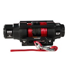 Viper V3 Military Grade 6000lb Atvutv Wireless Winch - 55 Red Synthetic Rope