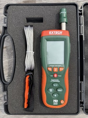 ꙮ EXTECH HD500 Psychrometer with Infrared Thermometer Onboard Data Logging A136