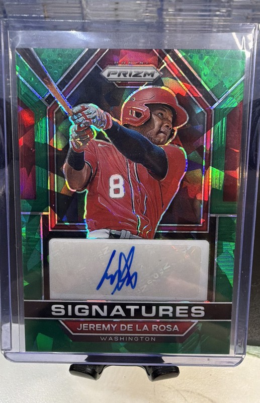 2023 Panini Prizm - Signatures Jeremy De La Rosa #SIG-JR Green Ice Prizm (AU,...