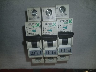 Moeller X-Pole FAZ-S4/1 1-Pole 4A 240/415VAC 60VDC (Lot Of 3)For Daewoo Puma 230