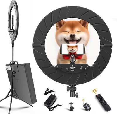 Ring Light Kit:18''/45cm Outer 55W6700k Dimmable LED Light, Tripod Stand