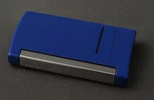 S.T. Dupont MiniJet Lighter – Cyan Blue Glossy Torch Flame – Near Mint