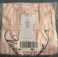 Victoria’s Secret Glazed Satin Short Pajama set PINK ICONIC STRIPE  XS