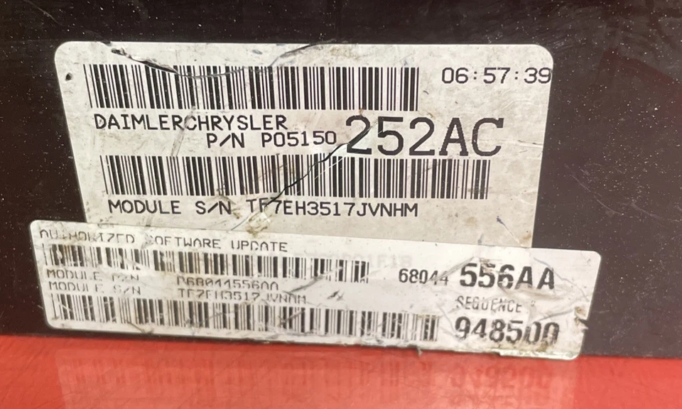 08-09 CARAVAN 3.8L ECM ECU P68044556AA 68044556AA Warranty - Image 2 of 3