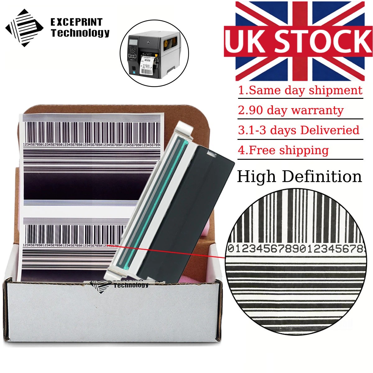 ✅ Testina di Stampa 300DPI per Stampante Termica Zebra ZT410 P1058930-010 UK ✅