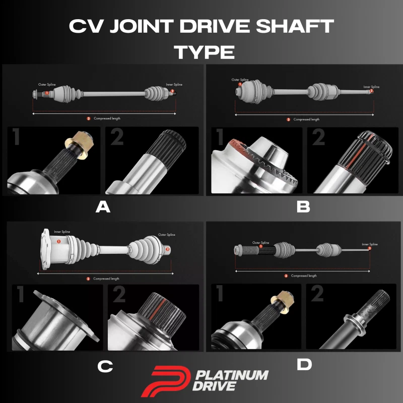 Pair Front CV Joint Drive Shafts for Hyundai Coupe 1996-2002 RD FWD - image 3 of 3