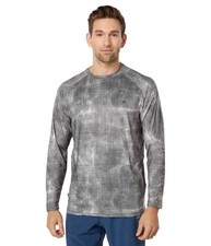 Spyder Mens Standard Digital Camo Long Sleeve Rashguard, Ebony Gray
