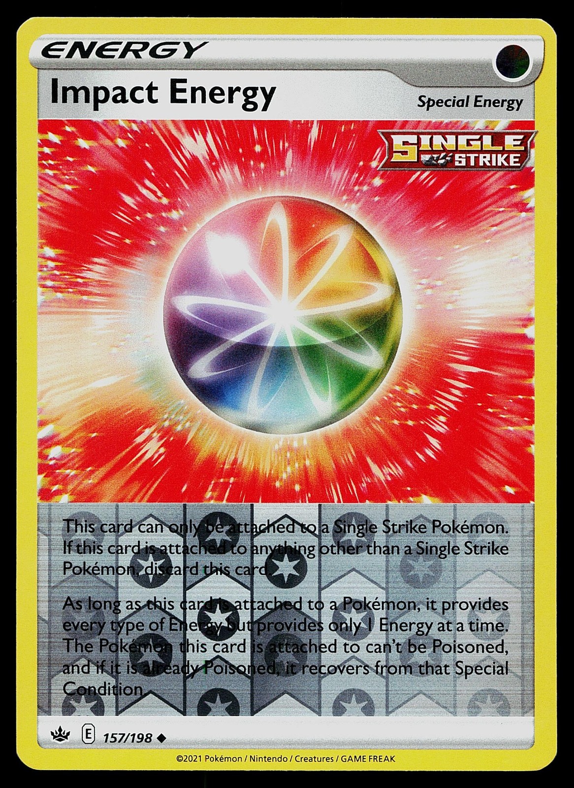 Pokemon Card Chilling Reign Impact Energy 157/198 Reverse Holo Uncommon