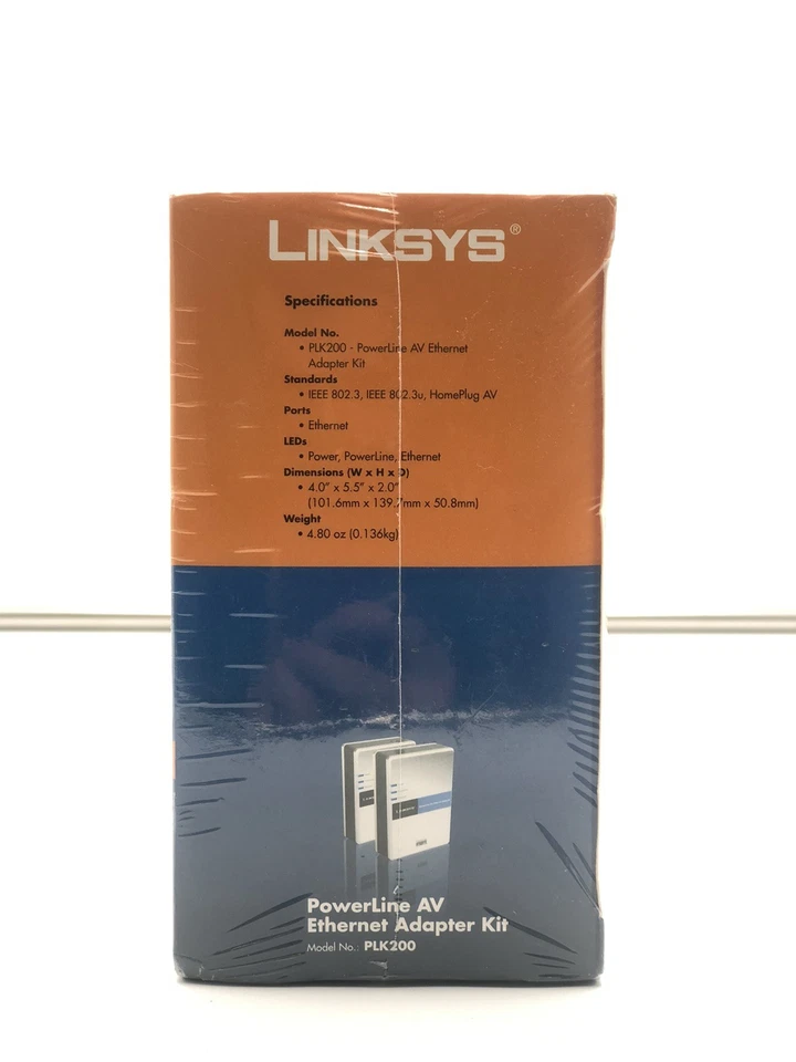 Cisco Linksys PLK200 PowerLine AV Ethernet Network Adapter Kit New Sealed - Image 3 of 4