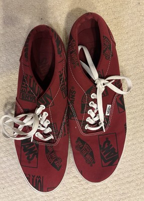 Vans Off the Wall Sneaker Classics Skate Shoes Men s 11.5 Maroon and black