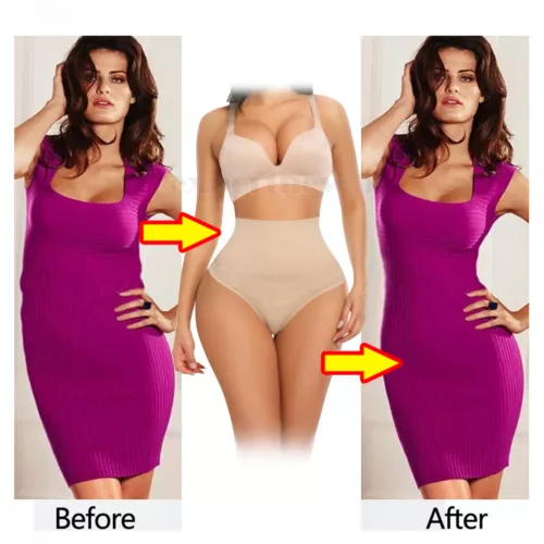 Women Body Shaper Thong G String High Waist Tummy Control Invisible Shapewear AU - Picture 13 of 32
