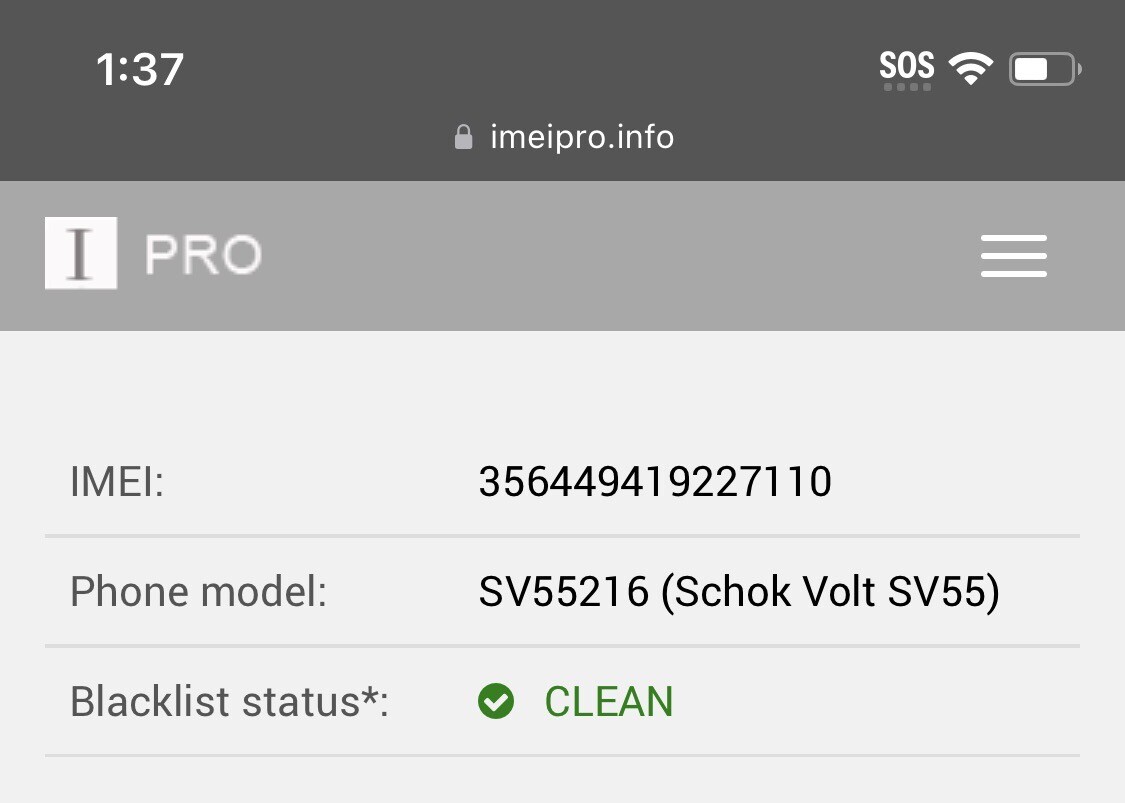 Schok Volt SV55 Android Smart Phone Assurance Wireless 16GB NO FRP