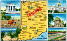Postcard - Indiana "The Hoosier State"