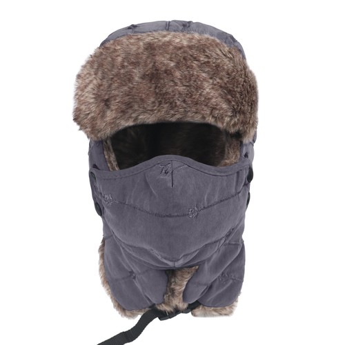 Men Women Winter Warm Hat Earflap Ski Snow Cap Fleece Face Mask for Cold Weather - Picture 25 of 48