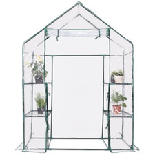 Mini Serre De Jardin Serre À Potager e En Fer 3 Étages Transparent 143X73X195Cm