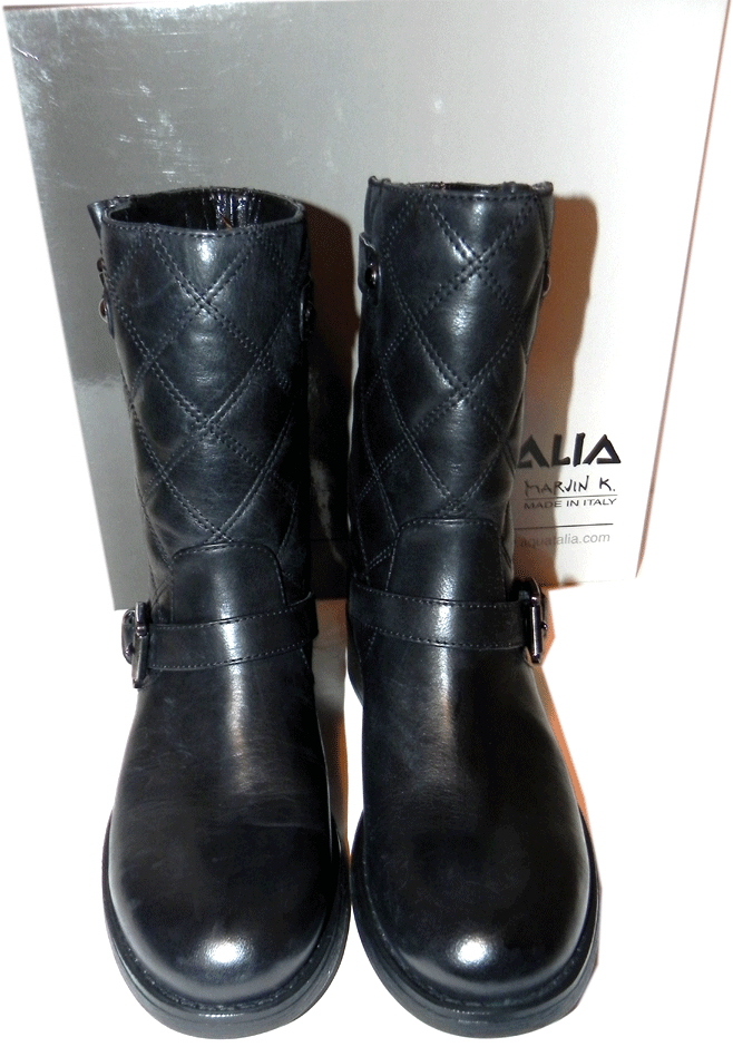 Bottes D'hiver Aquatalia En Daim Noir - Taille 6 US - Mi-mollet, Fermeture éclair - Fabriqué En Italie